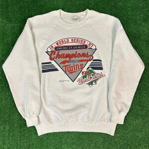 Vintage Minnesota Twins 1987 World Series Pullover Sweatshirt Large Made In USA